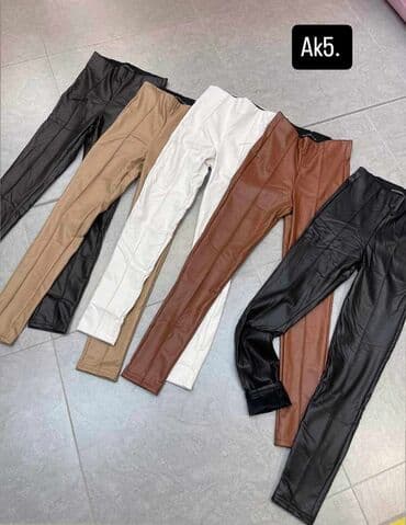 kožne pantalone: Visok struk, Drugi kroj pantalona — 1