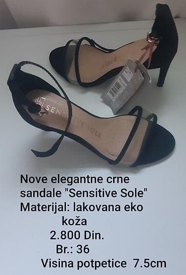 phantom cizme: Elegantne nove crne sandale “Sensitive Sole” - Model: otvorene — 1