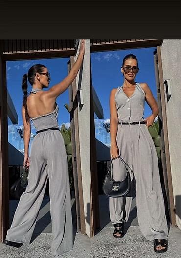 kombinezon l: 🔥Ženski elegantni kombinezon sa širokim nogavicama 2100 din — 4