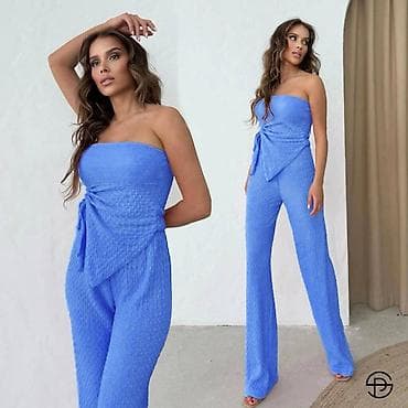 Sets: Ženski jednobojni komplet bez bretela, od elastičnog — 4