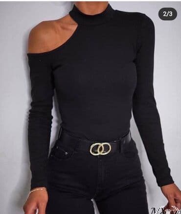 bluze zara 2022: Bluza na golo rame sa elastinom. Crna,roza,pink,borda,ciklama — 1