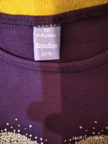 ljubičasta svečana haljina: Dopo dopo majica za devojcice Veličina 110 cm 4-5 god Kao nova realno — 4