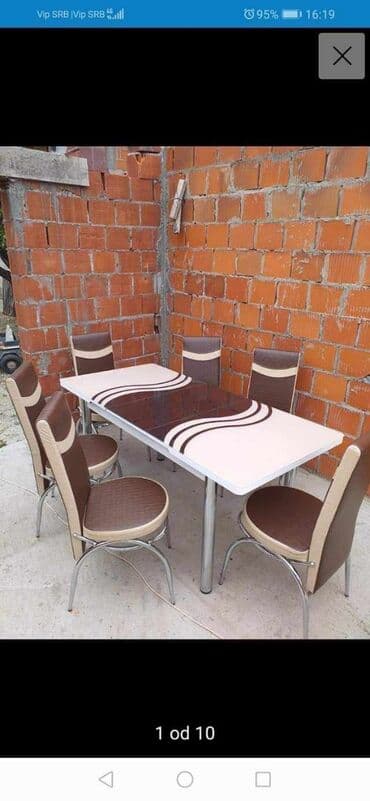 idea sto i stolice: Sto - 80cm Metal noge Ploca univer Staklo 4mm stolica - metal - eko — 23