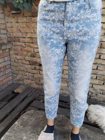 pantalone sa dubokim strukom: Farmerke vel L Fazonirano izbledele nogavice Struk po 38 tegli do 42 — 1