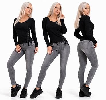 silikonske pertle za patike: Ženska crna majica dugih rukava sa bočnim pertlanjem - Model: uska — 4