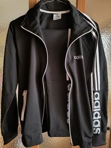 crno beli tech fleece: Adidas, S (EU 36), Jednobojni, bоја - Crna — 1