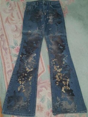 džeparice pantalone: Farmerke sa printom. Pozadi na jednom mestu fabricki iscepane. Tako — 1