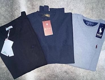 Muški pamučni džemperi – klasičan okrugli izrez, dugi rukavi, sitno