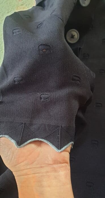 хаљине за пуније даме: SANDRO Paris polo knit haljina. Teget boje, polo model sa kragnicom i — 3