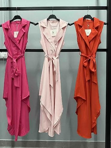 torba bela: Ženska midi haljina bez rukava sa rever kragnom i pojasom - Kroj — 2