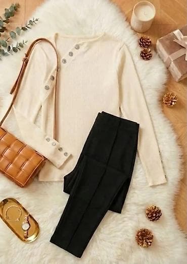 Lične stvari: Damski komplet – rebrasti duks dugih rukava + uske pantalone - Gornji — 7