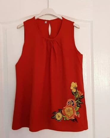 tunika boho style: M (EU 38), Cvetni, bоја - Crvena — 1