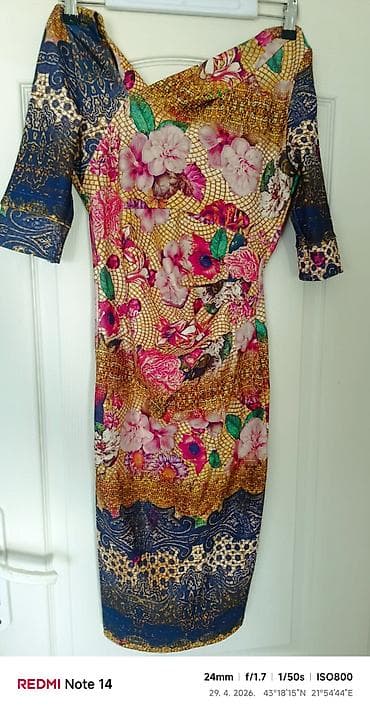 haljine za starije žene: Haljina sa printom u boho/etno stilu, midi dužina. - Kroj: uska — 2