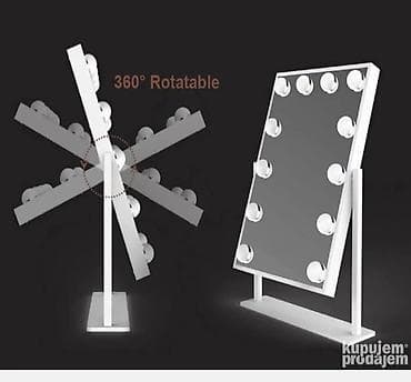 aparat za varenje 4 u 1: Ovo čvrsto stono ogledalo ima beli metalni okvir, 12 LED svetala sa 3 — 4
