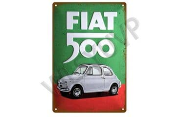 teretne gume 15 c: Dekorativna metalna retro tablica - FIAT 500 Dekorativna metalna — 1