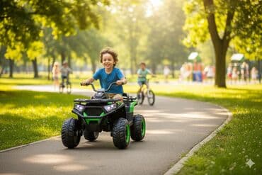 Ostale dečije stvari: Dečiji električni kvad – zeleni/ crni - Tip: baterijsko vozilo za — 4