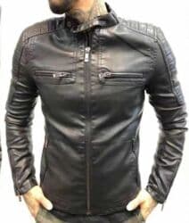 Kožna jakna Imitacija kože, 2XL (EU 56), 3XL (EU 58), 4XL (EU 60), bоја - Crna