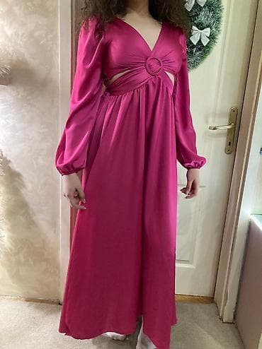 ramax nova kolekcija 2023: Nova sa etiketom satenska pink haljina uni veličine, do xl jer je guma — 6