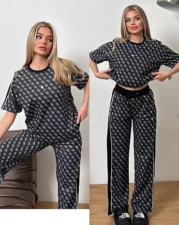 p. s. moda srbija: Damski komplet trenerke – majica kratkih rukava i ravne pantalone - — 2