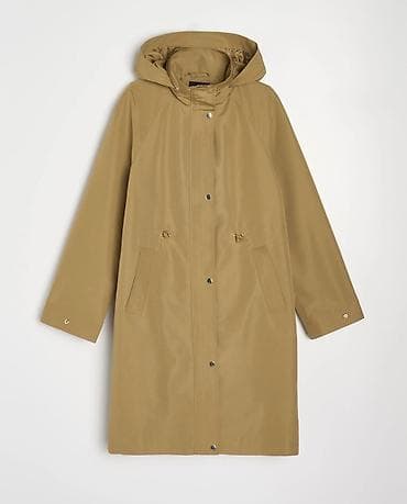 parka s: Ženska parka/jakna sa kapuljačom – karamel/bež boja - Kroj do kolena — 5