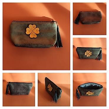 iqos lil solid 2.0 boje: Kozmetička torbica/neseser od tamnozelene veštačke kože sa efektom — 1