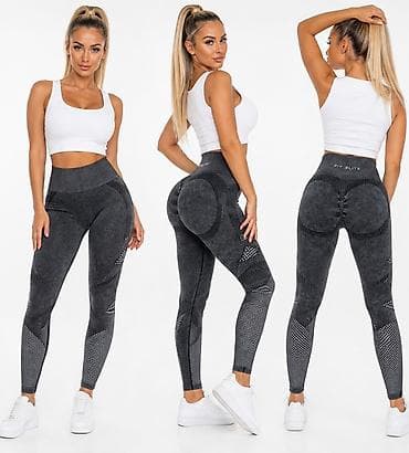 helanke: Ženske sportske helanke – visok struk, push-up efekat - Materijal — 5
