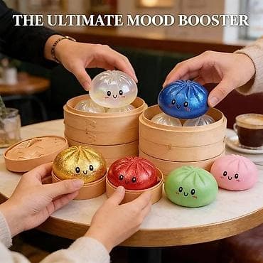 Dumpling Squishy Mystery GLITERASTI je zabavna i mekana fidget