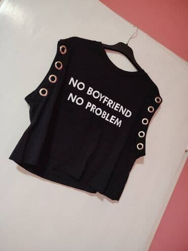 crop top c a: One size, Pamuk, bоја - Crna — 2