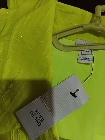 versace eros cena: Neon zeleno haljina-košulja sa resamam m do l - Model: midi — 9