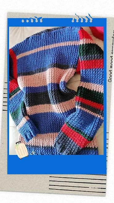 prsluci od vune: Džemper novi ručno pleteni vel XL. Obim grudi 90 cm, dužina 66 cm — 2