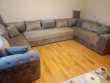 trosed na razvlacenje sa dusekom: Ugaona garnitura – moderni L oblik - Prostrana ugaona sofa sa dubokim — 15