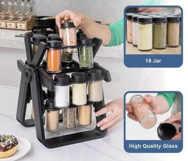 rucni mlin za zitarice: Stalak za začine sadrži 18 rezervoara za začine za svakodnevnu — 1