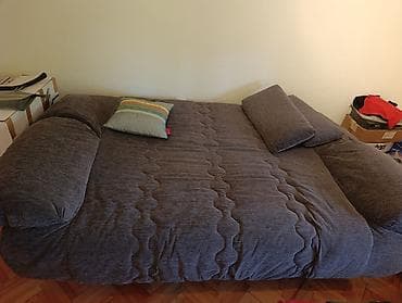 ugaone garniture na p: Ugaona garnitura/sofa na razvlačenje sa foteljom – tamnosiva tkanina — 3