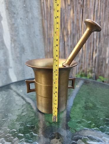serpe za kuhanje: Mesingani avan sa tučkom - Materijal: puni mesing - Namena — 2