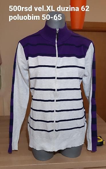 Lične stvari: Duks/džemper na rajsferšlus CABIN, prugasti dizajn. - Veličina: XL - — 1