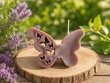 Ručna sveća u obliku leptira - Materijal: prirodni vosak - Boja