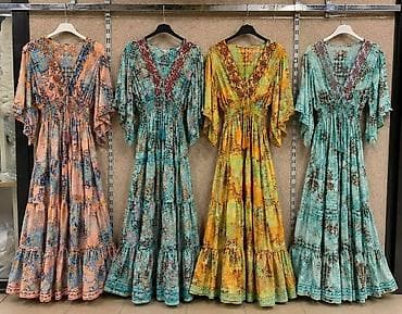 jet lag jakne: Boho maxi haljina sa etno printom - Model: duga, lepršava maxi — 4
