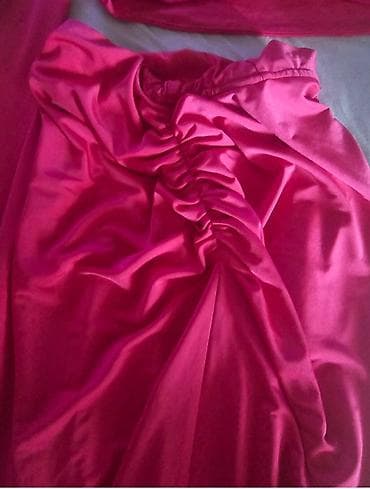 najk kompleti: Dvodijelni ženski komplet – fuksija saten/streč - Gornji dio: kratki — 2