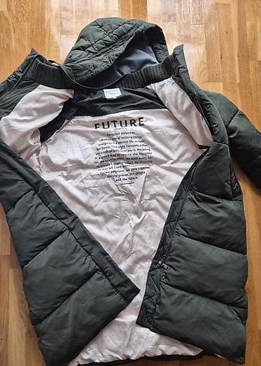 Zimska jakna sa kapuljačom – tamno maslinastozelena - Topla, pufnasta