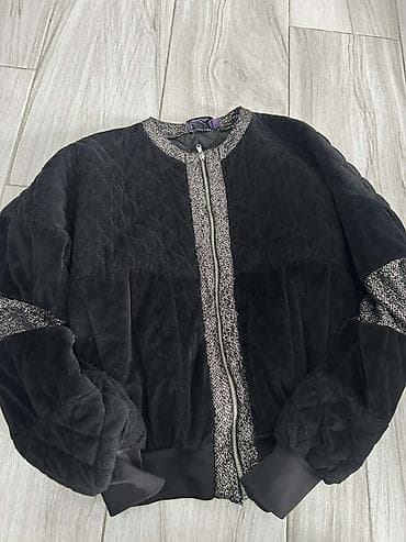 pliš plisane haljine: Ženska bomber jakna Le Lam (veličina S) - Materijal: meki baršunasti — 1