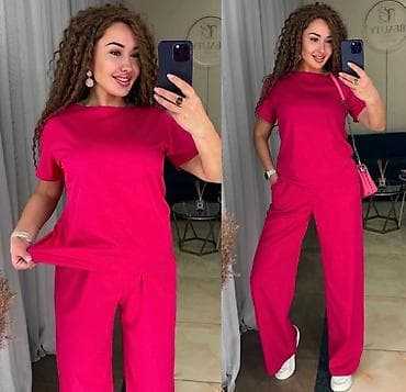 bele zvonaste pantalone: Damski komplet majica + pantalone Univerzalna veličina SML - — 3
