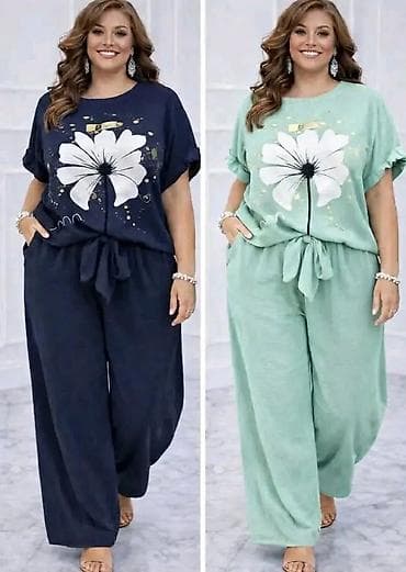 Overalls: Dvodijelni ženski komplet – majica i pantalone širokog kroja - Gornji — 1