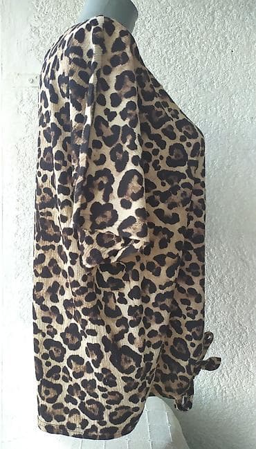 animal print bluza: "JANINA" Bluza Leopard Print - Kratak Rukav * L ⭕ Stanje: Odlično - — 4