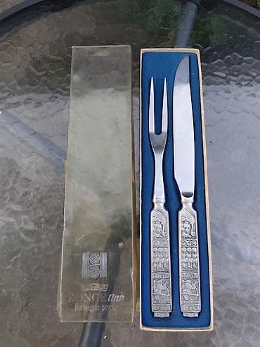 noz sa kremenom: KONGETINN Norwegian pewter – set za sečenje pečenja - Dvodelni set za — 1