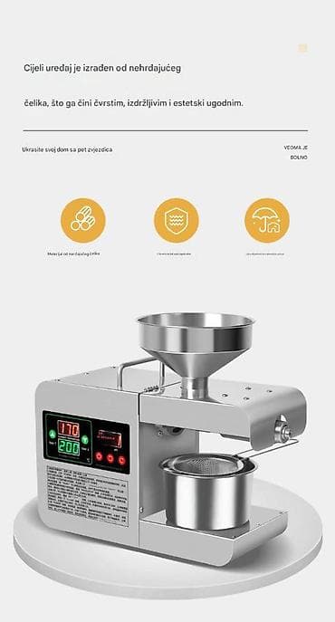 Sokovnici: Kompaktna električna presa za hladno i toplo ceđenje ulja - — 8