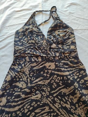 haljine sa elastinom: Haljina H&M na vezanje oko vrata A-kroja. - Animal print u — 2