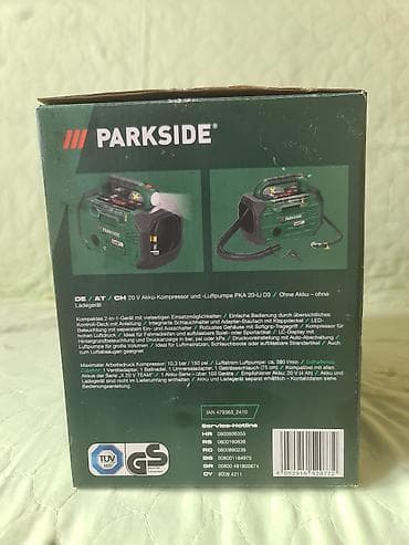 Šrafcigeri: PARKSIDE 20V Cordless Compressor and Air Pump (PKA 20-Li D3) – 2 u 1 — 4