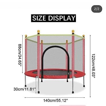 tobogan za decu cena: Dečiji trambolin sa sigurnosnom mrežom - Prečnik: 140 cm (55.12") - — 2