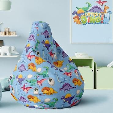 Lazy Bag - Šareni dinosaurusi na svetlo plavoj pozadini (šifra