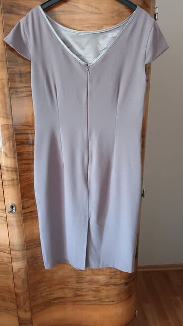 kaput sa dva lica: A-Dress M (EU 38), color - Grey, Cocktail, Short sleeves — 2